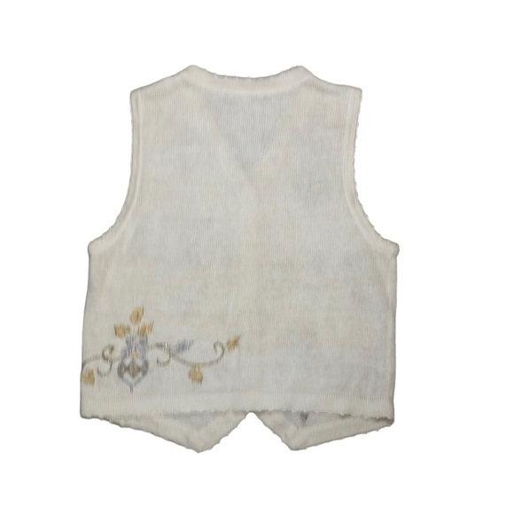 Vintage Arriviste Ugly Christmas Sweater Vest Adorned w. Silver & Gold Medium - Picture 7 of 14